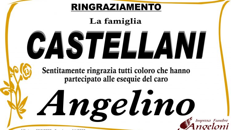 RINGRAZIAMENTO CASTELLANI ANGELINO