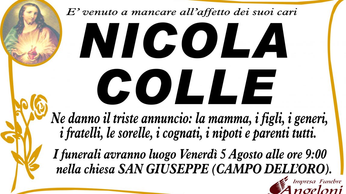 NECROLOGIO COLLE NICOLA