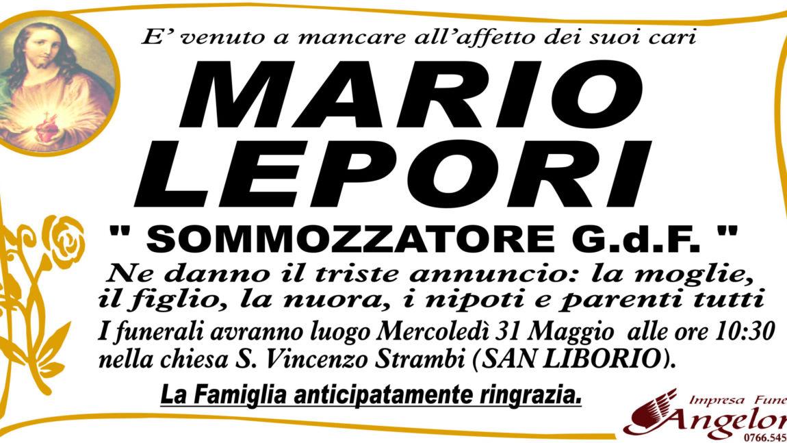 NECROLOGIO LEPORI MARIO