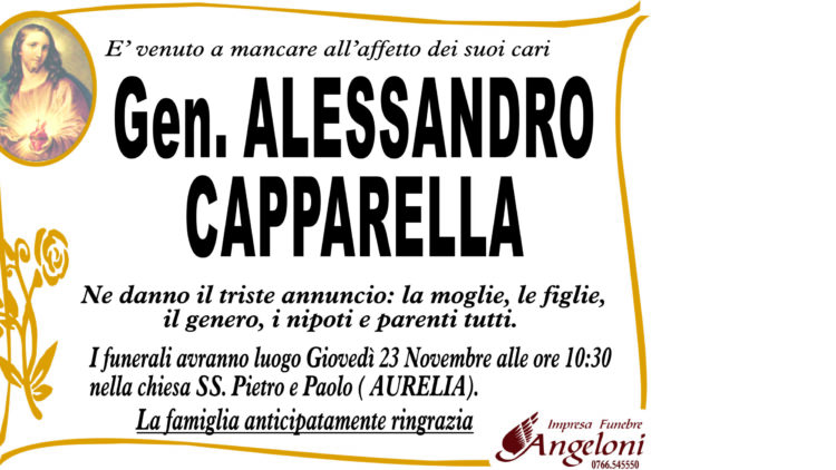 necrologio CAPPARELLA ALESSANDRO