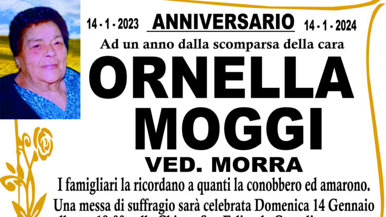 ANNIVERSARIO MOGGI ORNELLA